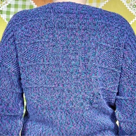 Vintage 80s purple, black & blue speckled Gregor sweater 🌀 - Picture 5 of 6